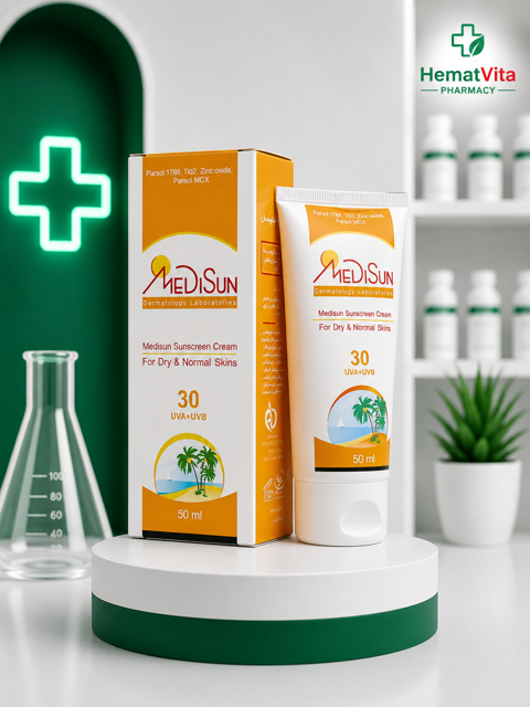 ضد آفتاب SPF30 بی‌رنگ پوست خشک مدیسان