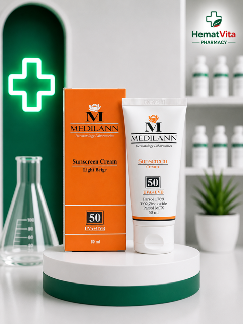 ضد آفتاب SPF50 بژ روشن پوست خشک مدیلن