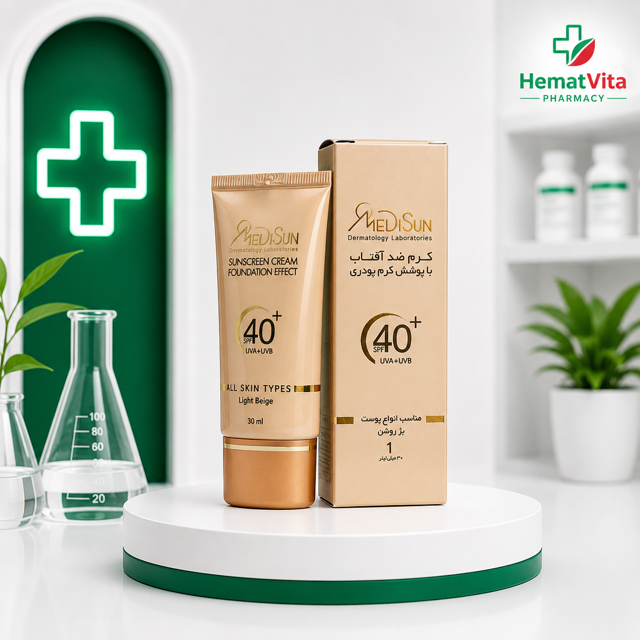 ضد آفتاب انواع پوست SPF40 بژ روشن مدیسان