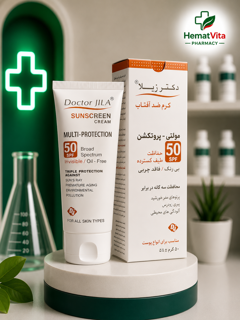 کرم ضد آفتاب بی‌رنگ مولتی پروتکشن SPF50 دکتر ژیلا