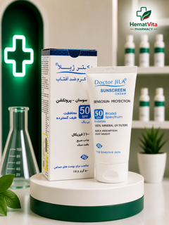 کرم ضد آفتاب سنسوسان بی‌رنگ پروتکشن SPF50 دکتر ژیلا
