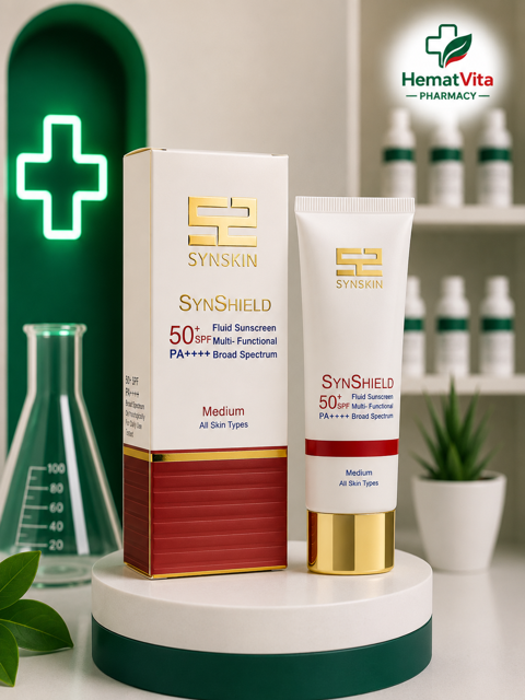 ضد آفتاب فلوئید بژ طبیعی انواع پوست SPF50 ساین اسکین