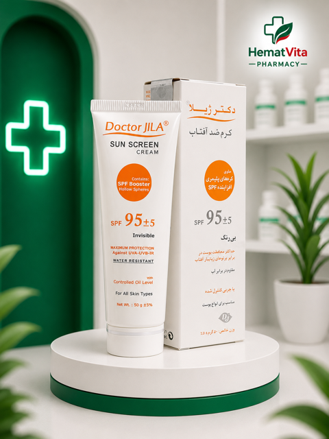 کرم ضد آفتاب SPF95 رنگی با چربی کنترلشده دکتر ژیلا