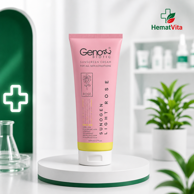 ضد آفتاب رز روشن SPF50 پوست چرب ژنوبایوتیک