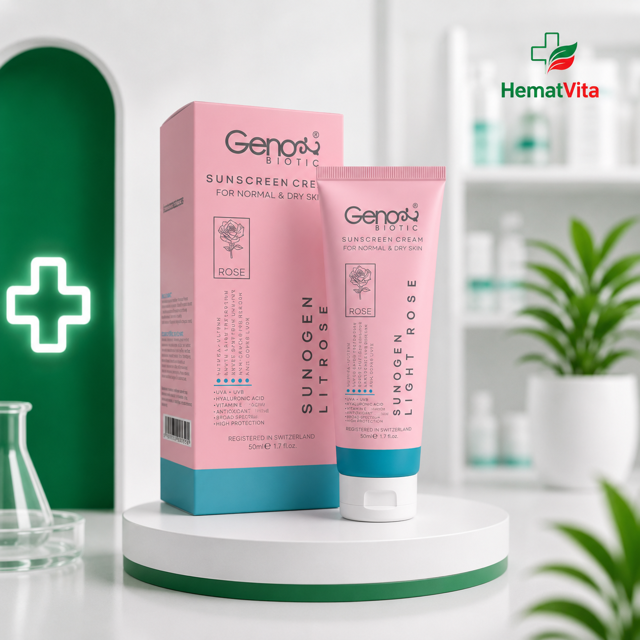 ضد آفتاب رز روشن SPF50 پوست خشک ژنو بایوتیک