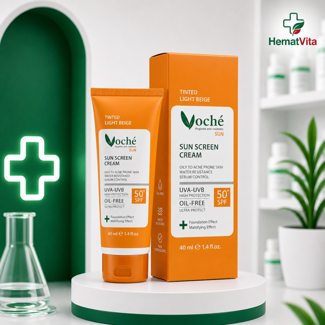 ضد آفتاب بژ طبیعی SPF50 پوست چرب وچه