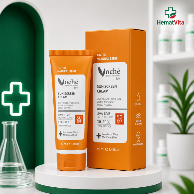 ضد آفتاب بژ روشن SPF50 پوست چرب وچه