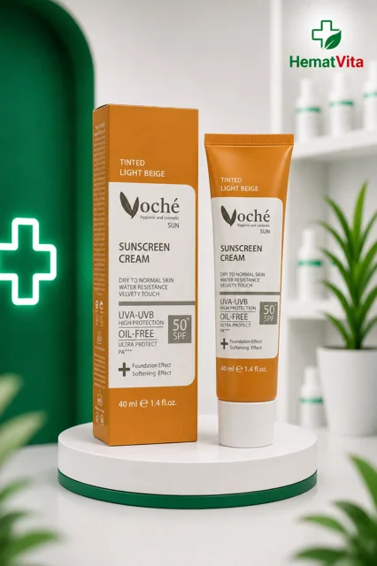 ضد آفتاب بژ روشن پوست خشک SPF50 وچه